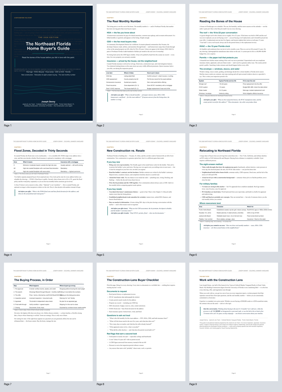 Contact sheet showing all twelve pages of the buyer guide